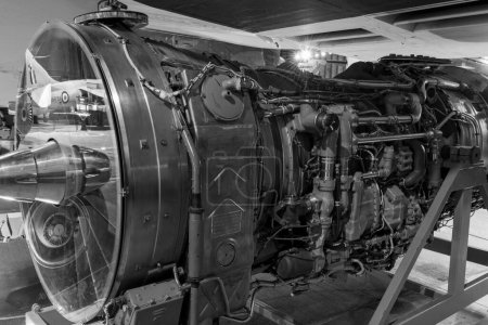 Photo for Yeovilton.Somerset.United Kingdom.October 23rd 2022.A Rolls Royce Olympus 593 engine that was developed specifically to power the Concorde is on display at the Fleet Air Arm Museum in Somerset - Royalty Free Image