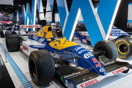 Photo for Sparkford.Somerset.United Kingdom.March 26th 2023.A Williams FW14 formula one car driven by Nigel mansell in 1992 is on show at the Haynes Motor Museum in Somerset - Royalty Free Image