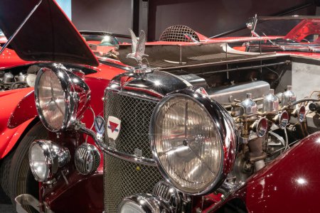Foto de Sparkford.Somerset.Reino Unido.26 de marzo de 2023.Un Alvis Speed 20 de 1934 se exhibe en el Museo del Motor de Hynes en Somerset - Imagen libre de derechos