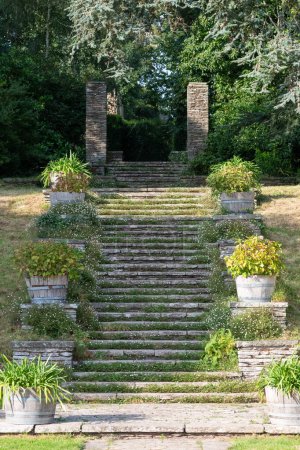 Photo for Taunton.Somerset.September 9th 2023.Photo of the ornamental staircase in Hestercombe Gardens in Somerset - Royalty Free Image