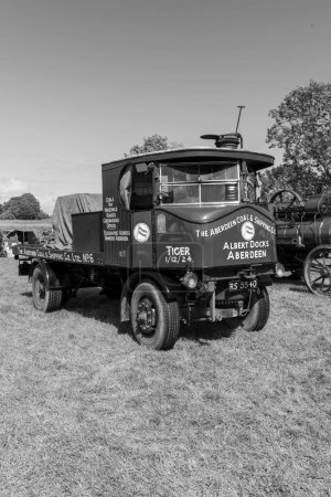 Téléchargez les photos : Drayton.Somerset.Royaume-Uni.18 août 2023.Un wagon à vapeur Super Sentinel restauré de 1924 est exposé lors d'un événement agricole d'hier. - en image libre de droit