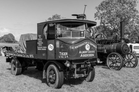 Photo for Drayton.Somerset.United Kingdom.August 18th 2023.A restored Super Sentinel steam wagon from 1924 is on show at a Yesterdays Farming event - Royalty Free Image