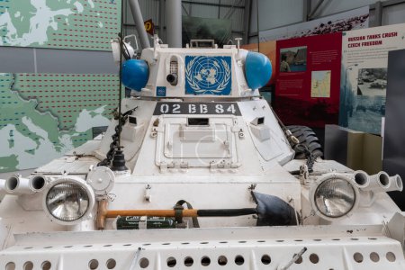 Foto de Bovington.Dorset.Reino Unido.08 de agosto de 2023.Un coche Mark 2 Ferret Scout se exhibe en el Museo de Tanques - Imagen libre de derechos