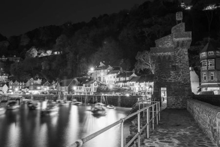 Night photo of Lynmouth in Exmoor National Park