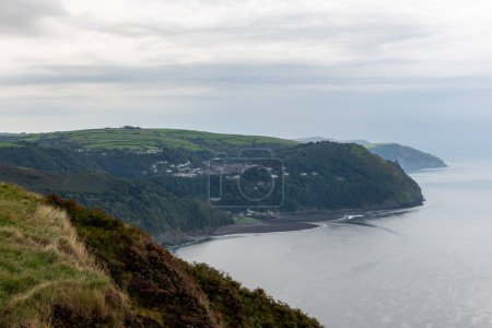 View from Countisbury Hill of Lynton and Lynmouth in Devon
