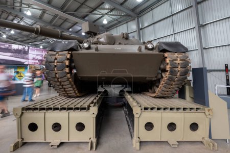Foto de Bovington.Dorset.Reino Unido.08 de agosto de 2023.Un tanque de leopardo de la década de 1960 se exhibe en el Museo del Tanque en Dorset - Imagen libre de derechos