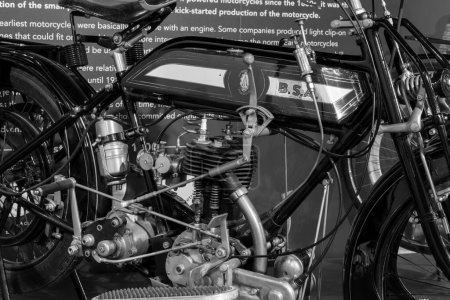 Téléchargez les photos : Sparkford.Somerset.Royaume-Uni.7 janvier 2024.Un modèle K BSA de 1914 est exposé au Haynes Motor Museum à Somerset - en image libre de droit