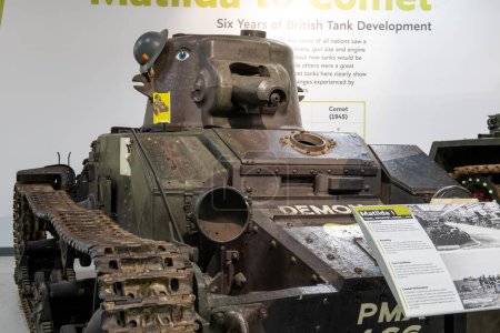 Photo for Bovington.Dorset.United Kingdom.February 25th 2024.A Matilda Mark 1 A11 tank from the second world war is on show at the Tank Museum in Dorset - Royalty Free Image