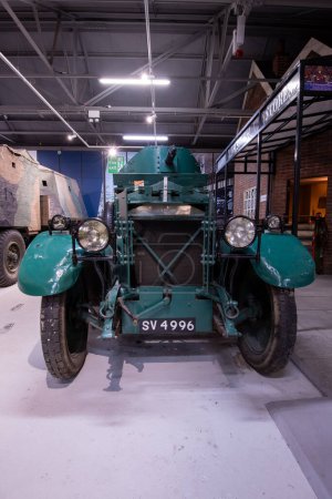 Foto de Bovington.Dorset.Reino Unido.25 de febrero de 2024.Un automóvil blindado Rolls Royce de 1920 se exhibe en el Museo de Tanques de Dorset - Imagen libre de derechos