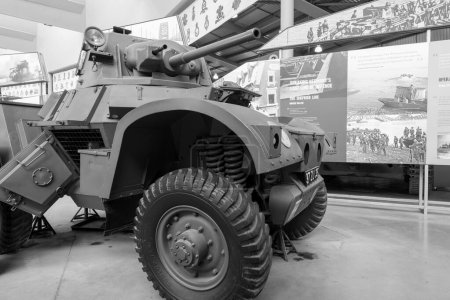 Foto de Bovington.Dorset.Reino Unido.08 de agosto de 2023.Un coche blindado Mark 2 Daimler se exhibe en el Museo de Tanques - Imagen libre de derechos