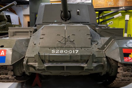 Photo for Bovington.Dorset.United Kingdom.February 25th 2024.A Valentine Archer tank is on show  at the Tank Museum in Dorset - Royalty Free Image