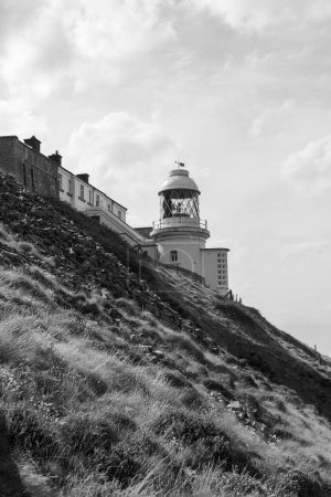 Photo for Photo of the Foreland lighthouse at Foreland Point on the north Devon coast - Royalty Free Image