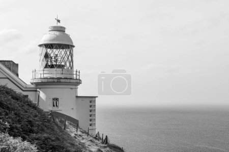 Photo for Photo of the Foreland lighthouse at Foreland Point on the north Devon coast - Royalty Free Image