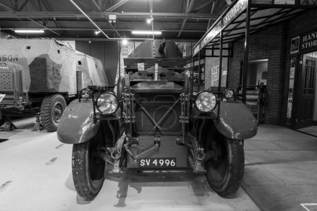 Photo for Bovington.Dorset.United Kingdom.February 25th 2024.A Rolls Royce armoured car from 1920  is on show at the Tank Museum in Dorset - Royalty Free Image