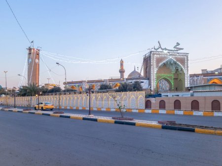 Photo for Baghdad, Iraq - Feb 28, 2023: Landscape Full View of Abu Hanifa Al-Numan Mosque, Named after Imam Abu Hanifa who is considered to be One of the Greatest Muslim Scholars. - Royalty Free Image