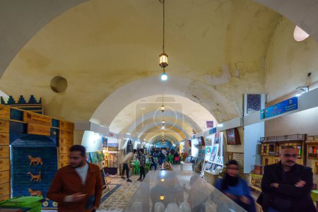 Photo for Baghdad, Iraq - Feb 10, 2023: Landscape View of the Interior of the Tourist Cultural Itinerant Museum inside Al-Qishleh Park. The Museum Exhibits Iraqi Artists Works. - Royalty Free Image