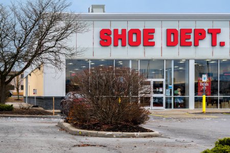 Photo for Rome, New York - Nov 21, 2023: Close-up of Shoe Dept. storefront, an American footwear retailer based in Concord, North Carolina and has 63 years of experience. Shoe Dept. is owned by Shoe Show, Inc. - Royalty Free Image