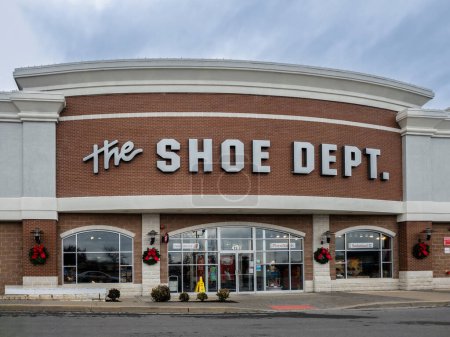 Photo for New Hartford, NY - Nov 23, 2023: Closeup of Shoe Dept. storefront, an American footwear retailer based in Concord, North Carolina and has 63 years of experience. Shoe Dept. is owned by Shoe Show, Inc. - Royalty Free Image