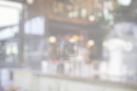 Photo for White Blurred Coffee Bar Background. - Royalty Free Image