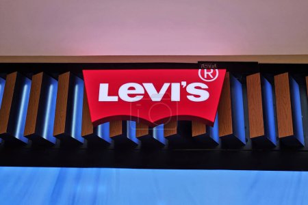 Photo for BANGKOK, THAILAND - NOVEMBER 07, 2023: Levis sign. Levi Strauss & Co. is an American clothing company that was founded in May 1853. - Royalty Free Image