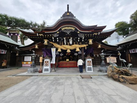 Photo for FUKUOKA, JAPAN - NOVEMBER 13, 2023: Kushida Jinja shrine where is a Shinto shrine located in Hakata-ku, Fukuoka, Japan, was founded in in 757. - Royalty Free Image