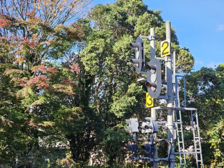 Téléchargez les photos : Poteau de signalisation ferroviaire au Japon. - en image libre de droit