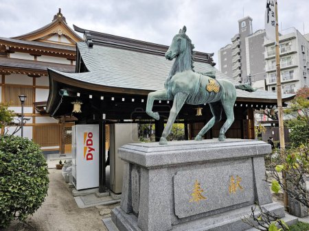 Photo for Fukuoka, Japan - November 13, 2023: Horse Statue at Kushida Jinja shrine where is a Shinto shrine located in Hakata-ku, Fukuoka, Japan, was founded in in 757. - Royalty Free Image