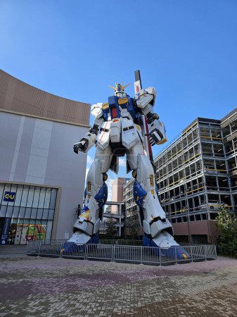 Photo for Fukuoka, Japan - November 18, 2023: Gundam Park Fukuoka in front of LaLaport. It is a famous landmark of Fukuoka. - Royalty Free Image