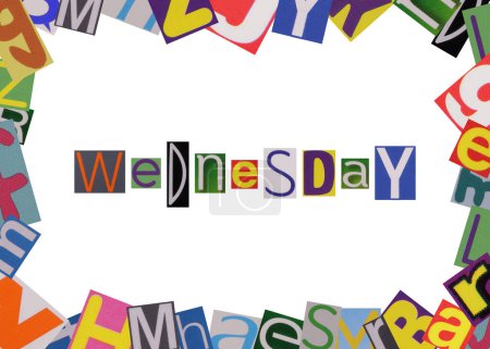 Photo for Word Wednesday from cut magazine colored letters - Royalty Free Image