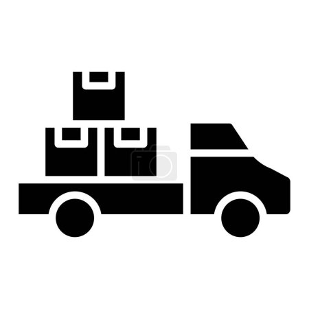 Téléchargez les illustrations : Conception vectorielle d'icône de camion de livraison Illustration - en licence libre de droit