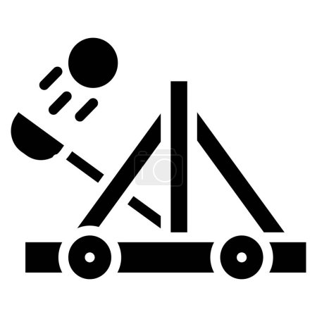 Ilustración del diseño del icono del vector de catapulta