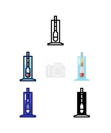 Illustration for Alcohol meter. Home brewer Equipment and raw material icons. vector - Royalty Free Image