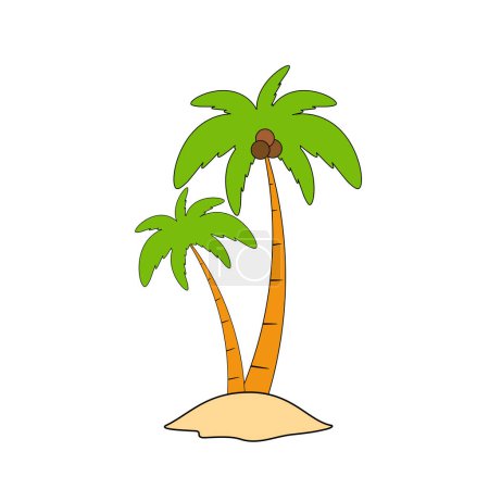 Strand-Kokospalme, Palme am Meer, Kokospalme oder Inselpalme.