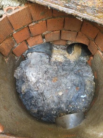 Clogged manhole and building drainage pipes