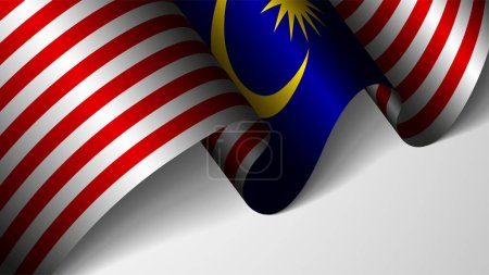 Ilustración de EPS10 Vector Fondo patriótico con bandera de Malasia. Un elemento de impacto para el uso que quieres hacer de él. - Imagen libre de derechos