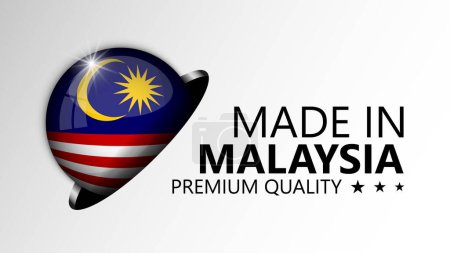 Ilustración de Made in Malaysia graphic and label. Element of impact for the use you want to make of it. - Imagen libre de derechos