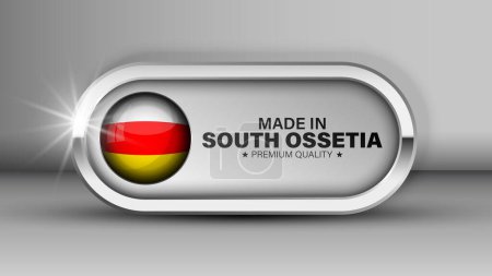 Illustration for Made in South Ossetia graphic and label. Element of impact for the use you want to make of it. - Royalty Free Image
