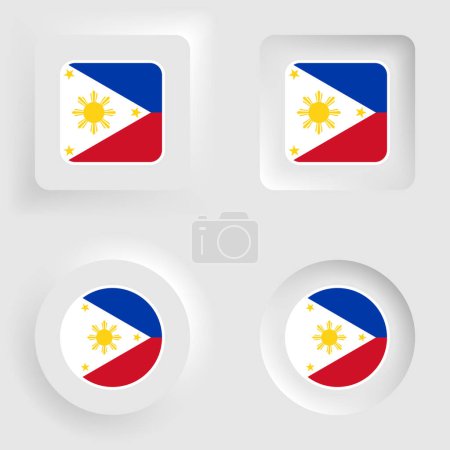 Illustration for Philippines neumorphic graphic and label set. Element of impact for the use you want to make of it. - Royalty Free Image