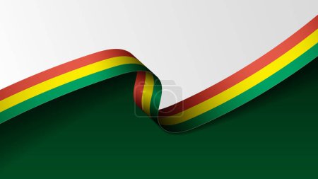 Bolivia ribbon flag background. Element of impact for the use you want to make of it.