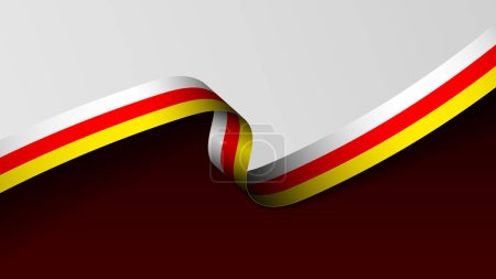 Illustration for South Ossetia ribbon flag background. Element of impact for the use you want to make of it. - Royalty Free Image