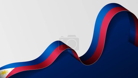 Illustration for Philippines ribbon flag background. Element of impact for the use you want to make of it. - Royalty Free Image