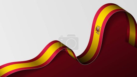 Téléchargez les illustrations : Fond du drapeau de ruban d'Espagne. Élément d'impact pour l'utilisation que vous voulez en faire. - en licence libre de droit