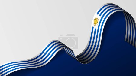 Ilustración de Fondo de la bandera de cinta de Uruguay. Elemento de impacto para el uso que desea hacer de él. - Imagen libre de derechos