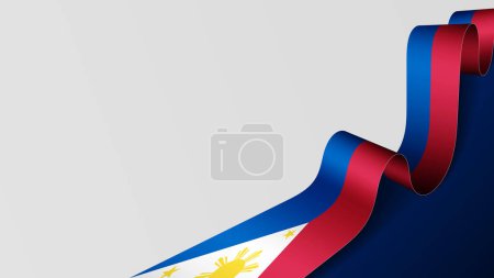 Ilustración de Fondo de la bandera de cinta de Filipinas. Elemento de impacto para el uso que desea hacer de él. - Imagen libre de derechos