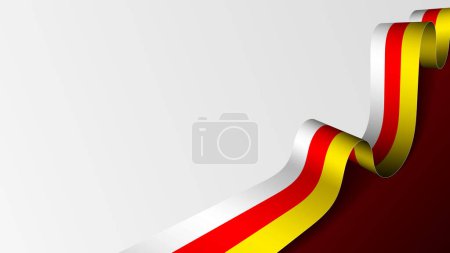 Illustration for South Ossetia ribbon flag background. Element of impact for the use you want to make of it. - Royalty Free Image