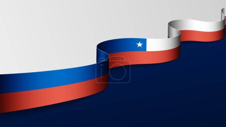 Illustration for Chile ribbon flag background. Element of impact for the use you want to make of it. - Royalty Free Image