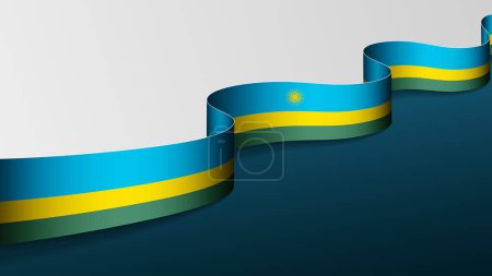 Rwanda ribbon flag background. Element of impact for the use you want to make of it.