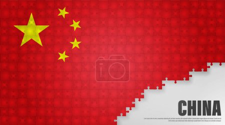 Illustration for China jigsaw flag background. Element of impact for the use you want to make of it. - Royalty Free Image