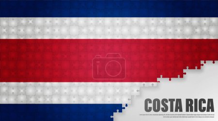 Costarica jigsaw flag background. Element of impact for the use you want to make of it.