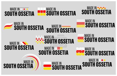 Illustration for Made in South Ossetia graphic and label set. Element of impact for the use you want to make of it. - Royalty Free Image